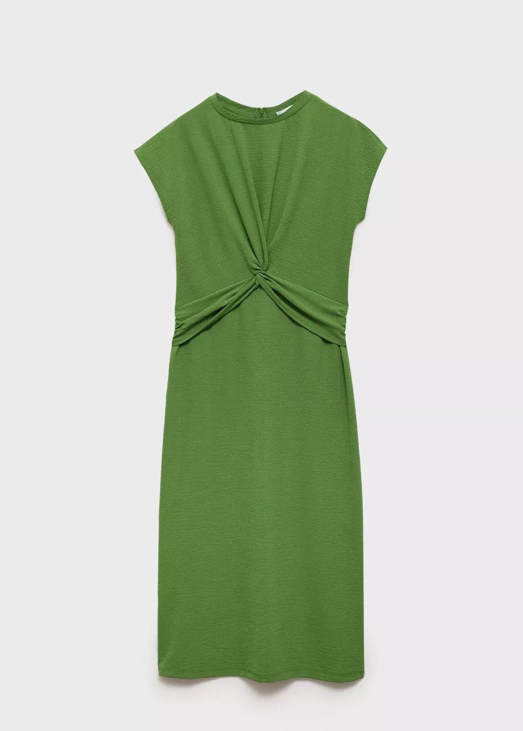 Green Midi-Dress With Knot Detail, , large image number 4