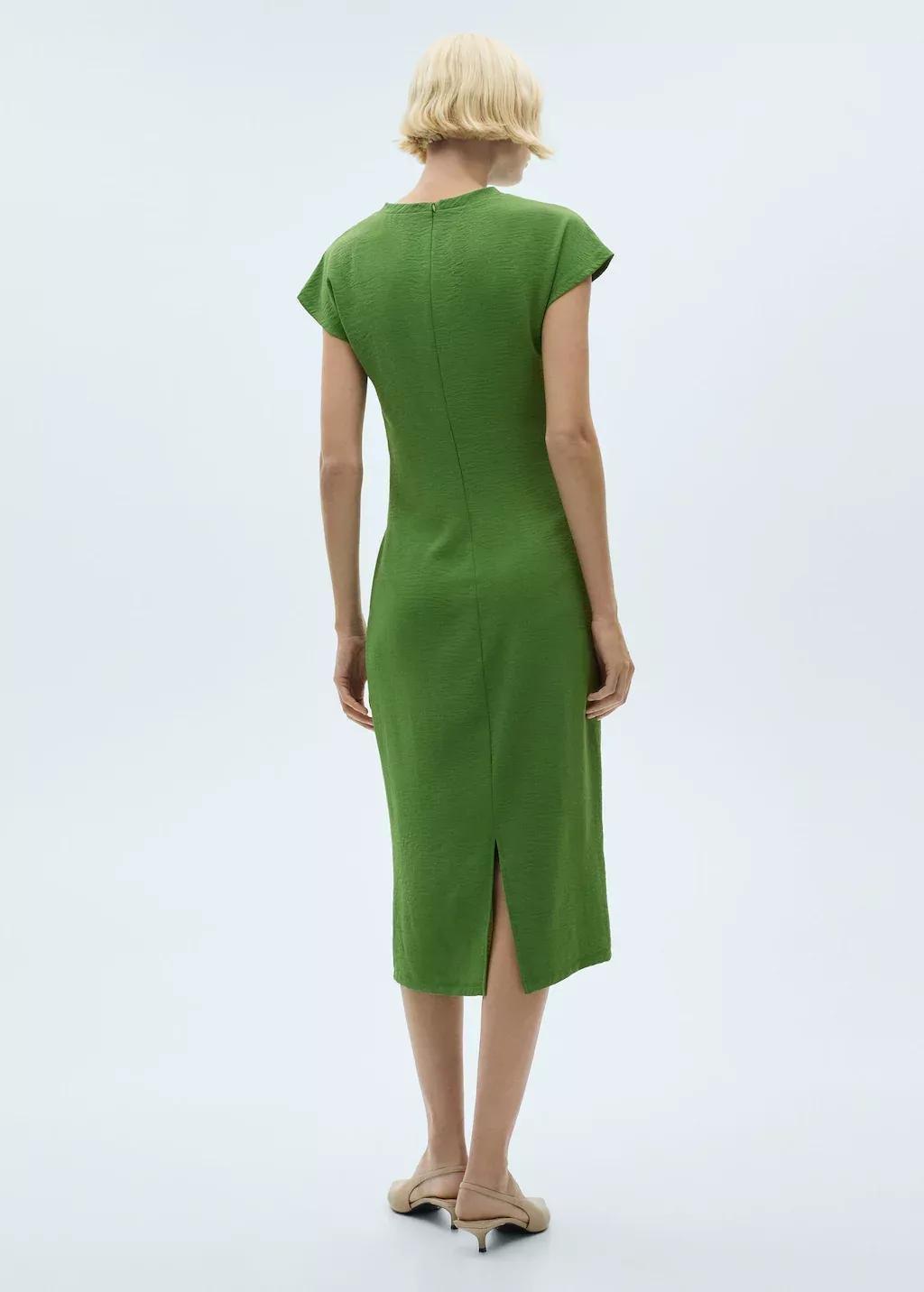 Green Midi-Dress With Knot Detail, , large image number 5
