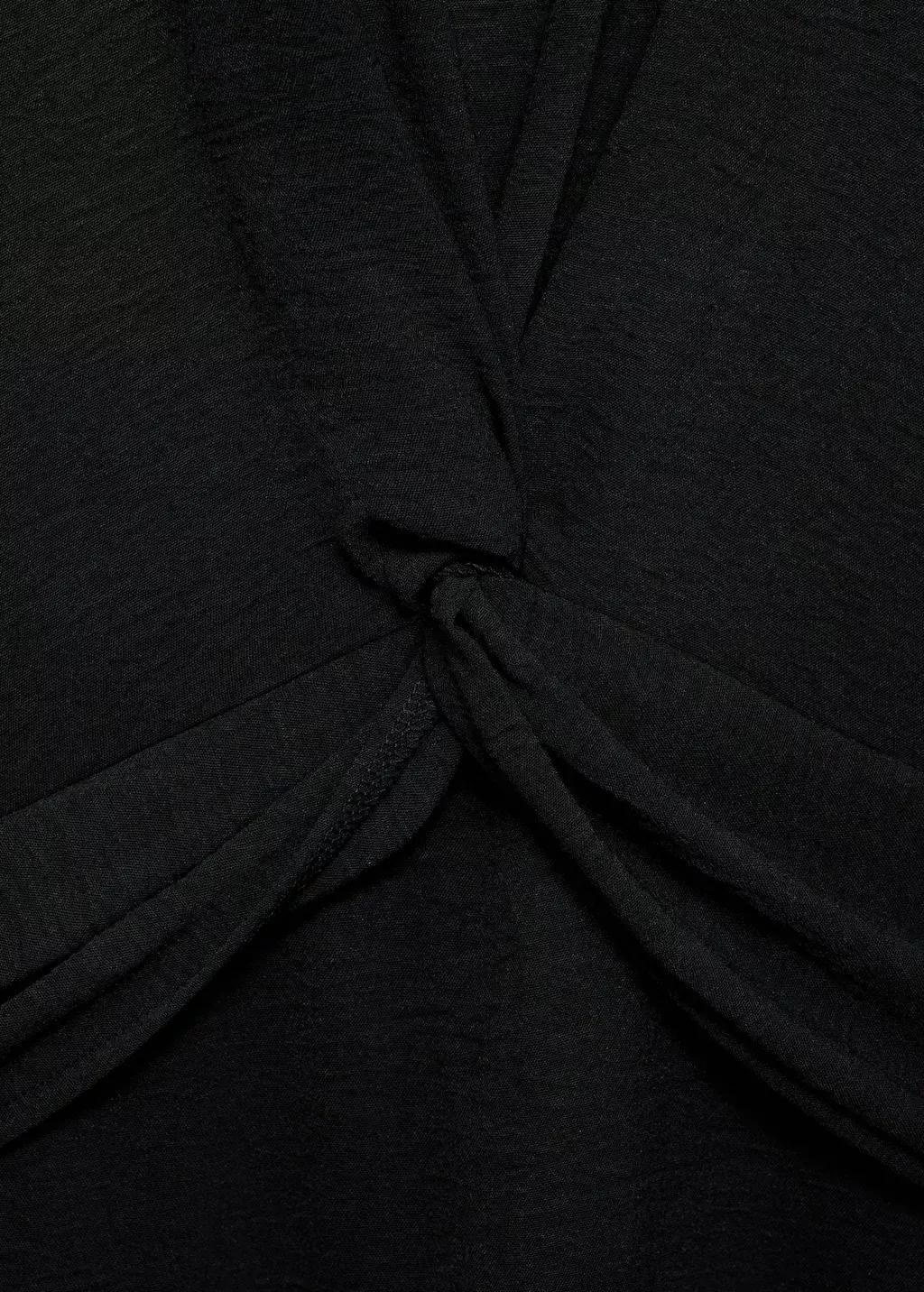 Black Midi-Dress With Knot Detail, , large image number 3