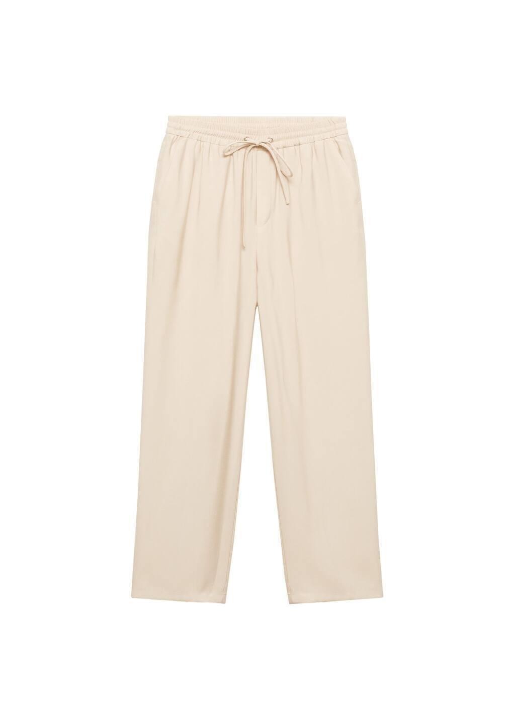 Beige Straight Suit Trousers, , large image number 3