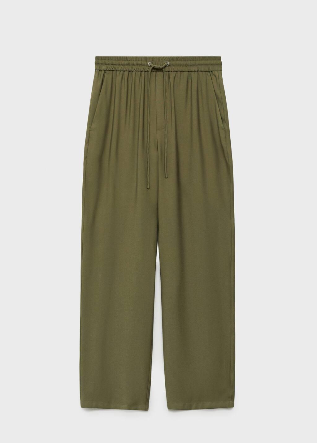 Khaki Straight Suit Trousers, , large image number 4