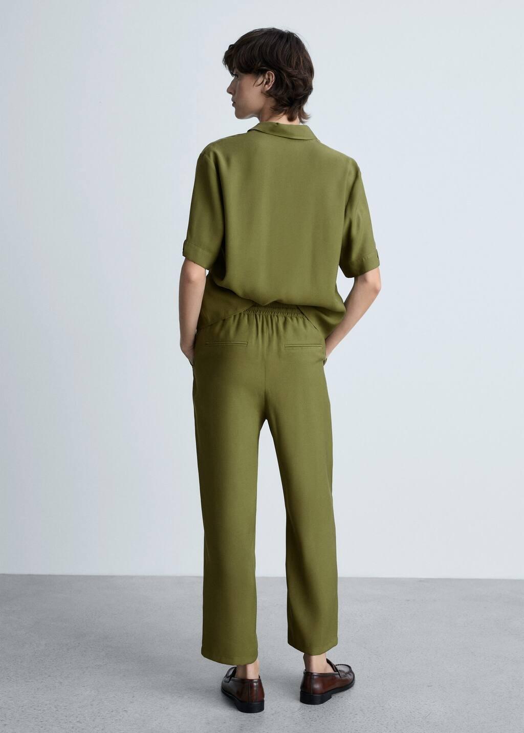 Khaki Straight Suit Trousers, Beige - Khaki, large image number 6