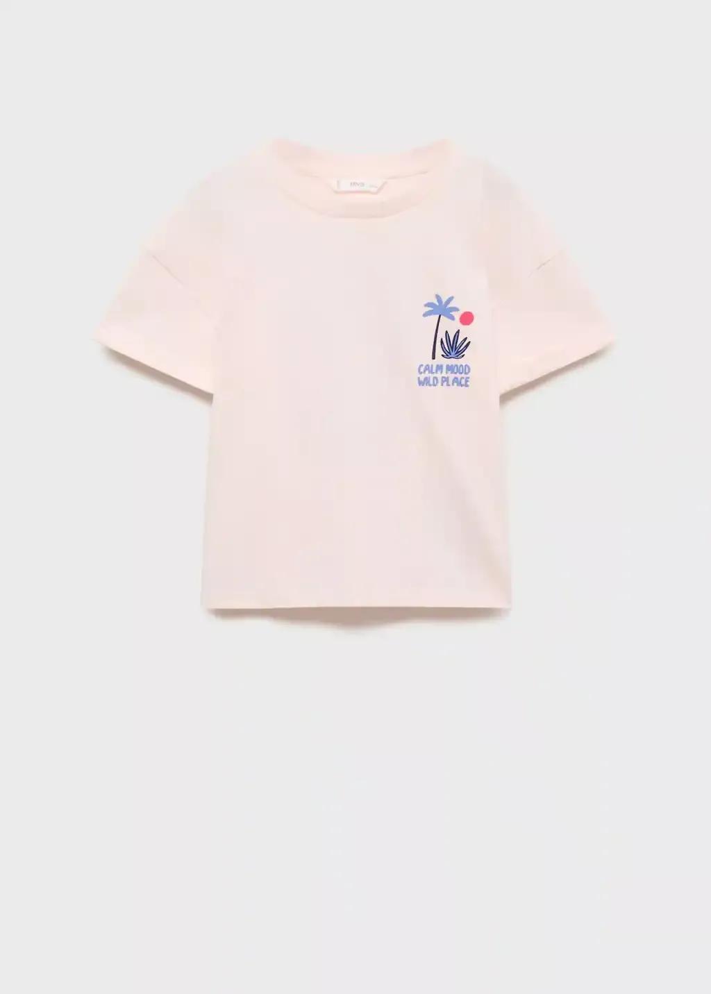 Pink Printed Cotton-Blend T-Shirt, , large image number 0
