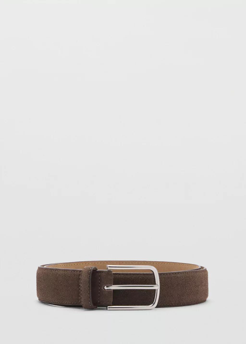 Brown Suede Leather Belt, , large image number 3
