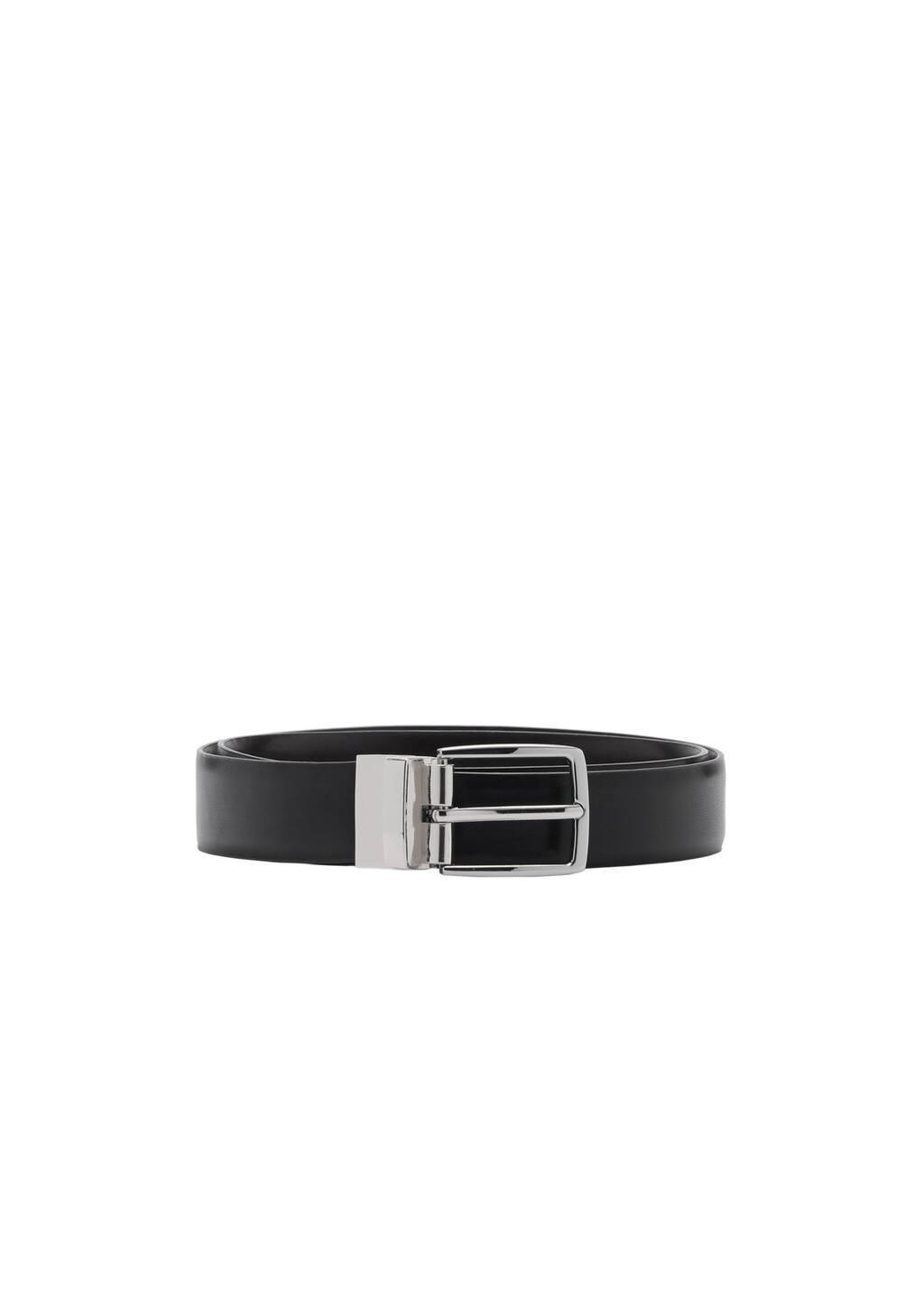 Black Reversible Suit Leather Belt, , large image number 2