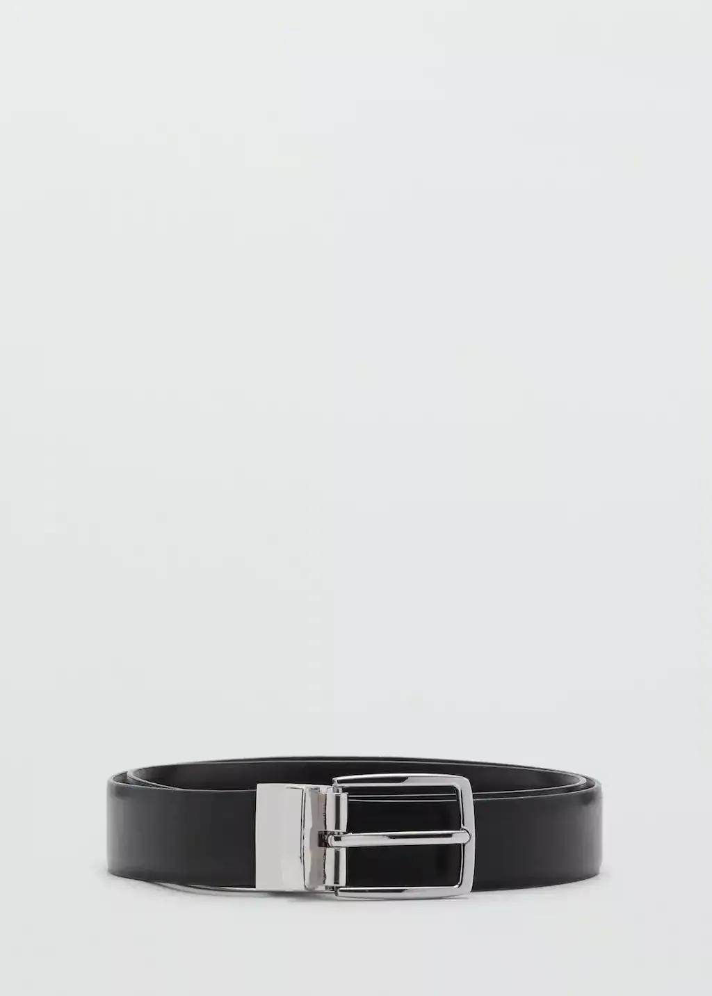 Black Reversible Suit Leather Belt, , large image number 4