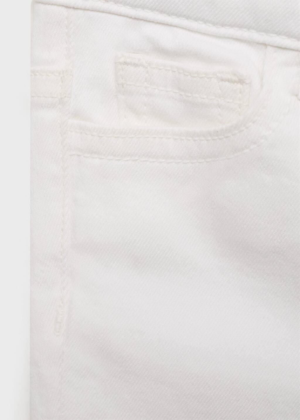 White Frayed Low-Rise Skinny Jeans, Baby Girl, , large image number 1