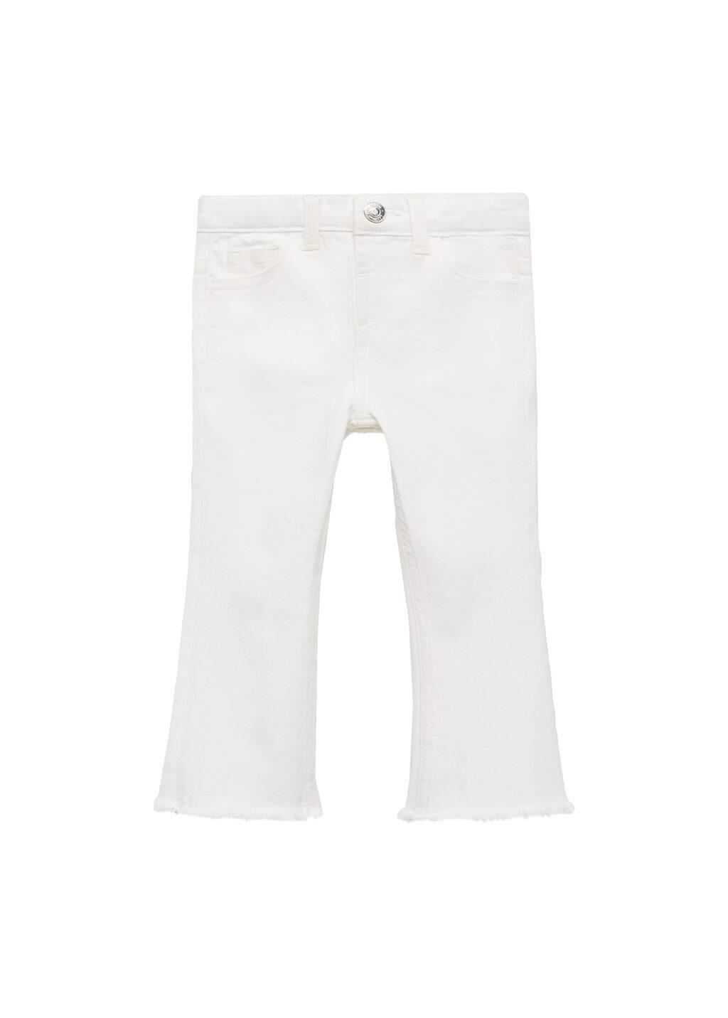 White Frayed Low-Rise Skinny Jeans, Baby Girl, , large image number 3