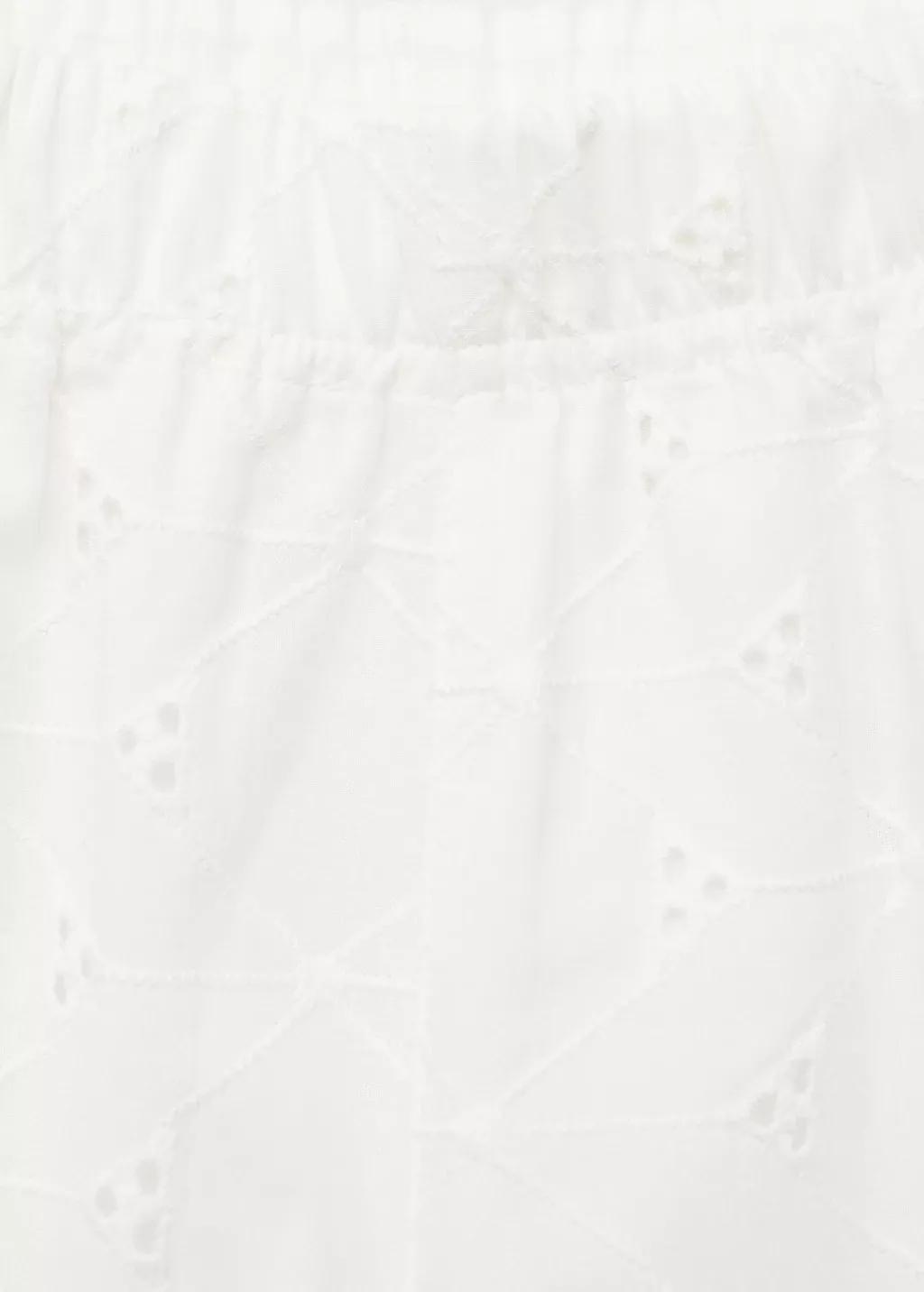White Elastic Waist Shorts, Kids Girl, , large image number 2