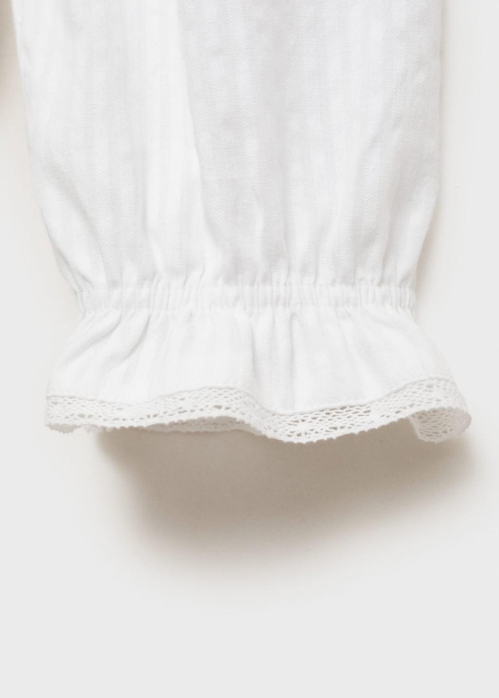 NATURAL WHITE Embroidered details blouse, Kids Girl, , large image number 1