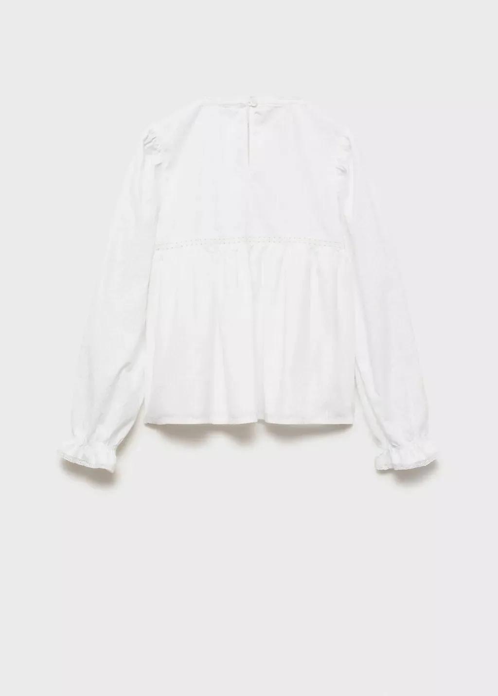 NATURAL WHITE Embroidered details blouse, Kids Girl, , large image number 3