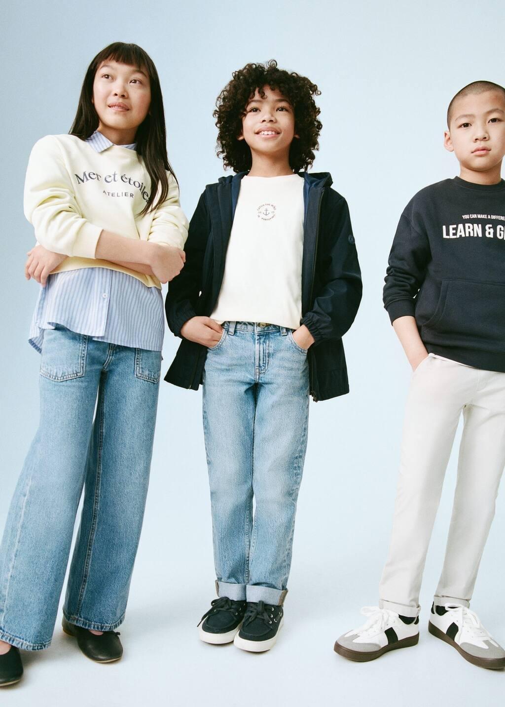 Blue Straight Jeans With Turn-Up, Kids Boy, , large image number 1