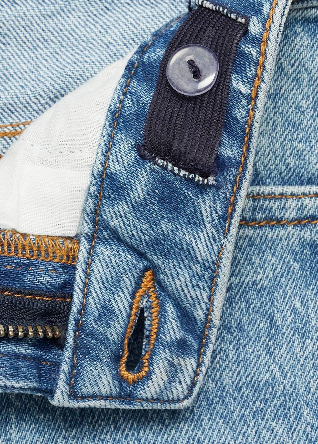 Blue Straight Jeans With Turn-Up, Kids Boy, , large image number 2
