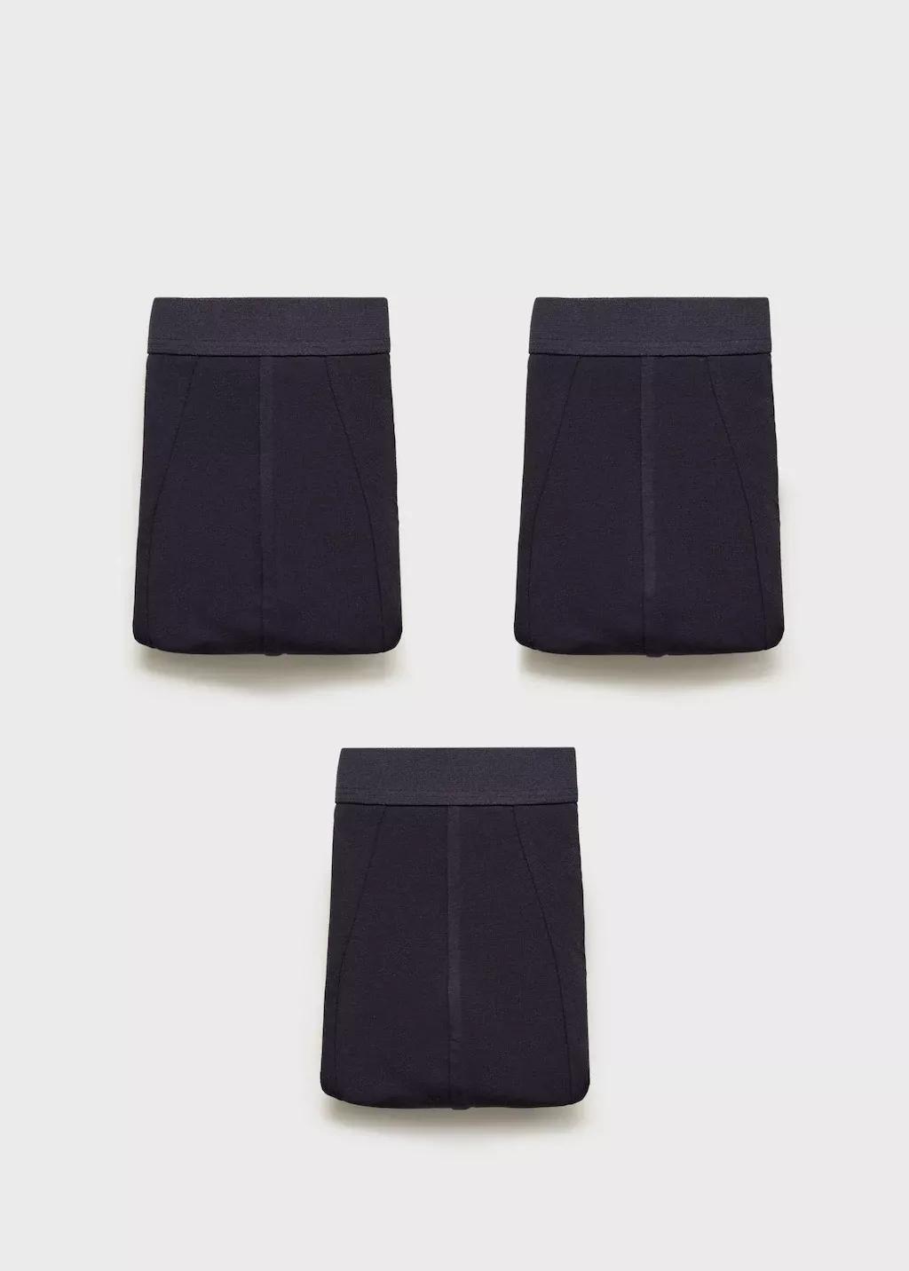 Navy 3-Pack Blue Cotton Boxer Shorts, , large image number 0