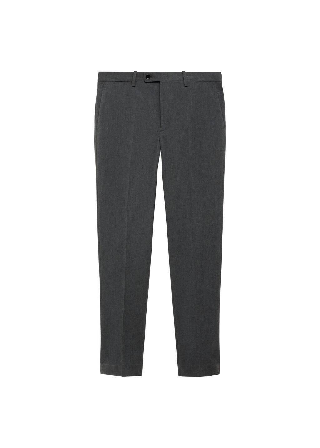 Grey Slim-Fit Suit Trousers, , large image number 2