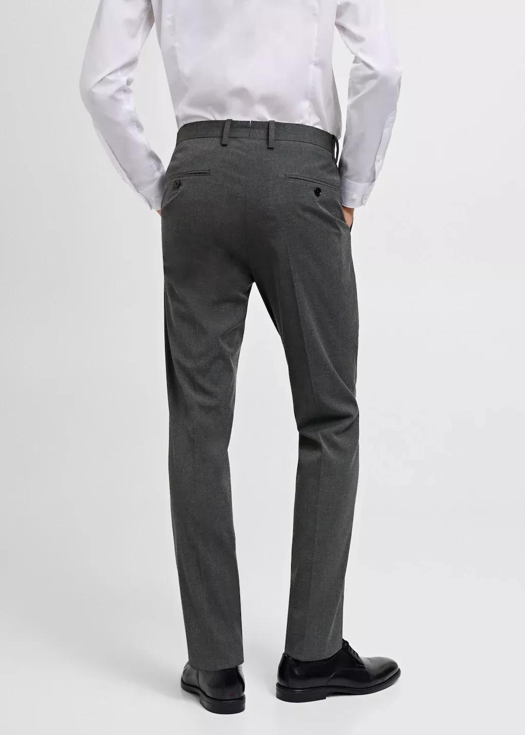 Grey Slim-Fit Suit Trousers, , large image number 8