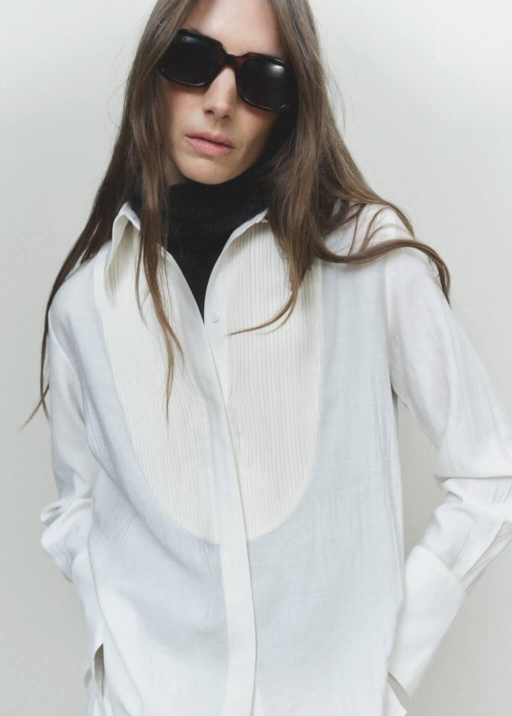 White Fluid Skirt With Contrasting Panel, , large image number 4