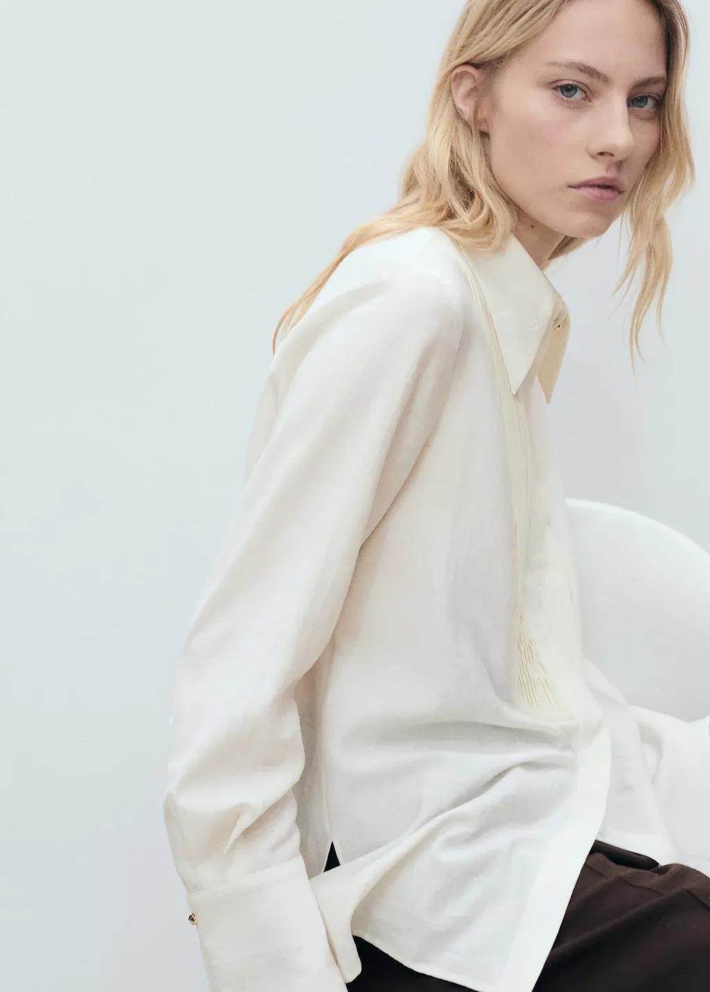 White Fluid Skirt With Contrasting Panel, , large image number 5
