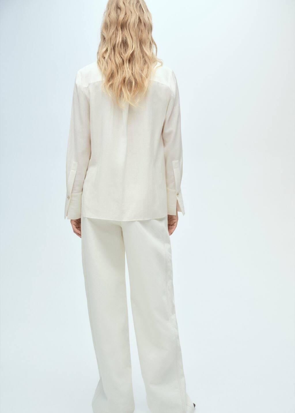 White Fluid Skirt With Contrasting Panel, , large image number 6