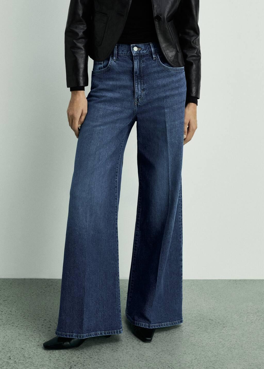 Blue High-Rise Wideleg Jeans, , large image number 0