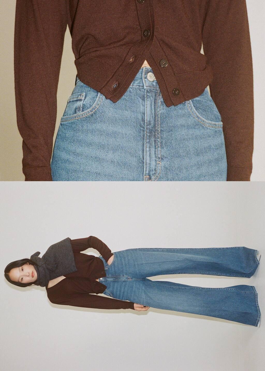 Blue High-Rise Wideleg Jeans, , large image number 7