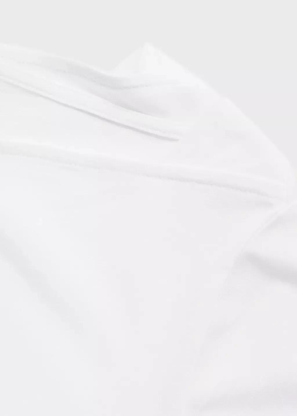 White 100% Cotton Boat Neck T-Shirt, , large image number 3