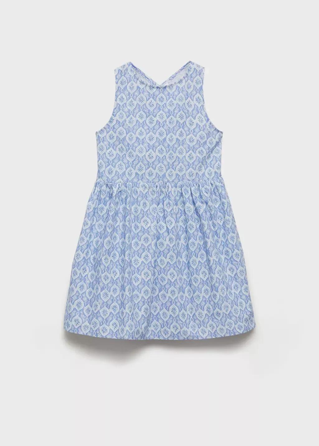 MEDIUM BLUE Printed ruffle dress, Kids Girl, , medium