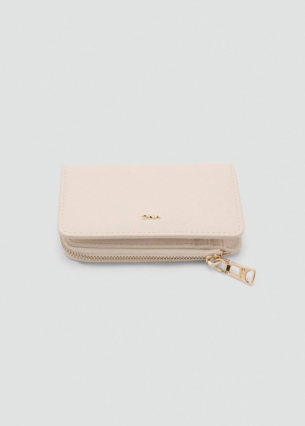 White Leather-Effect Wallet, , medium