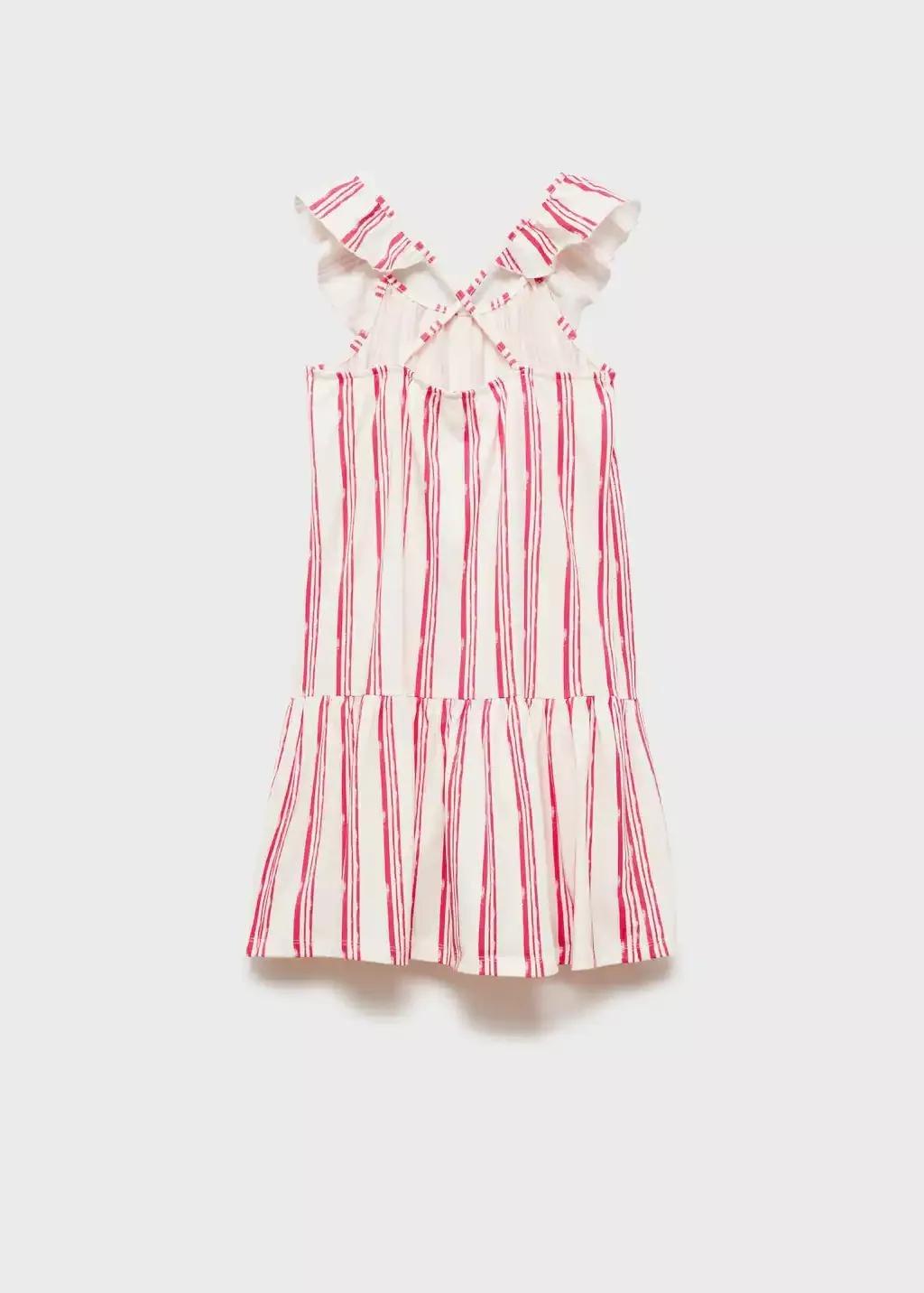 NATURAL WHITE Striped cotton dress, Kids Girl, , large image number 1