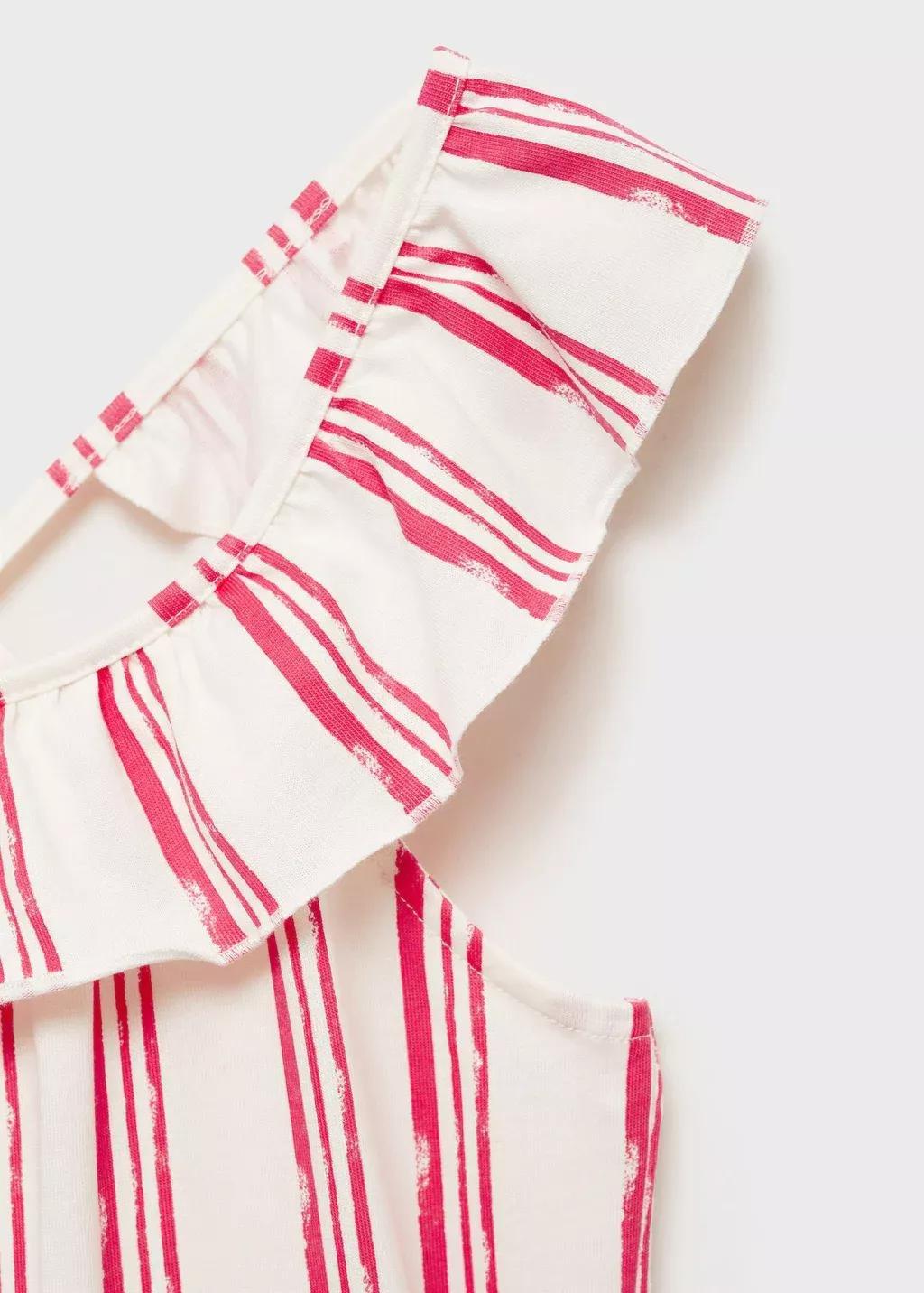 NATURAL WHITE Striped cotton dress, Kids Girl, , large image number 2