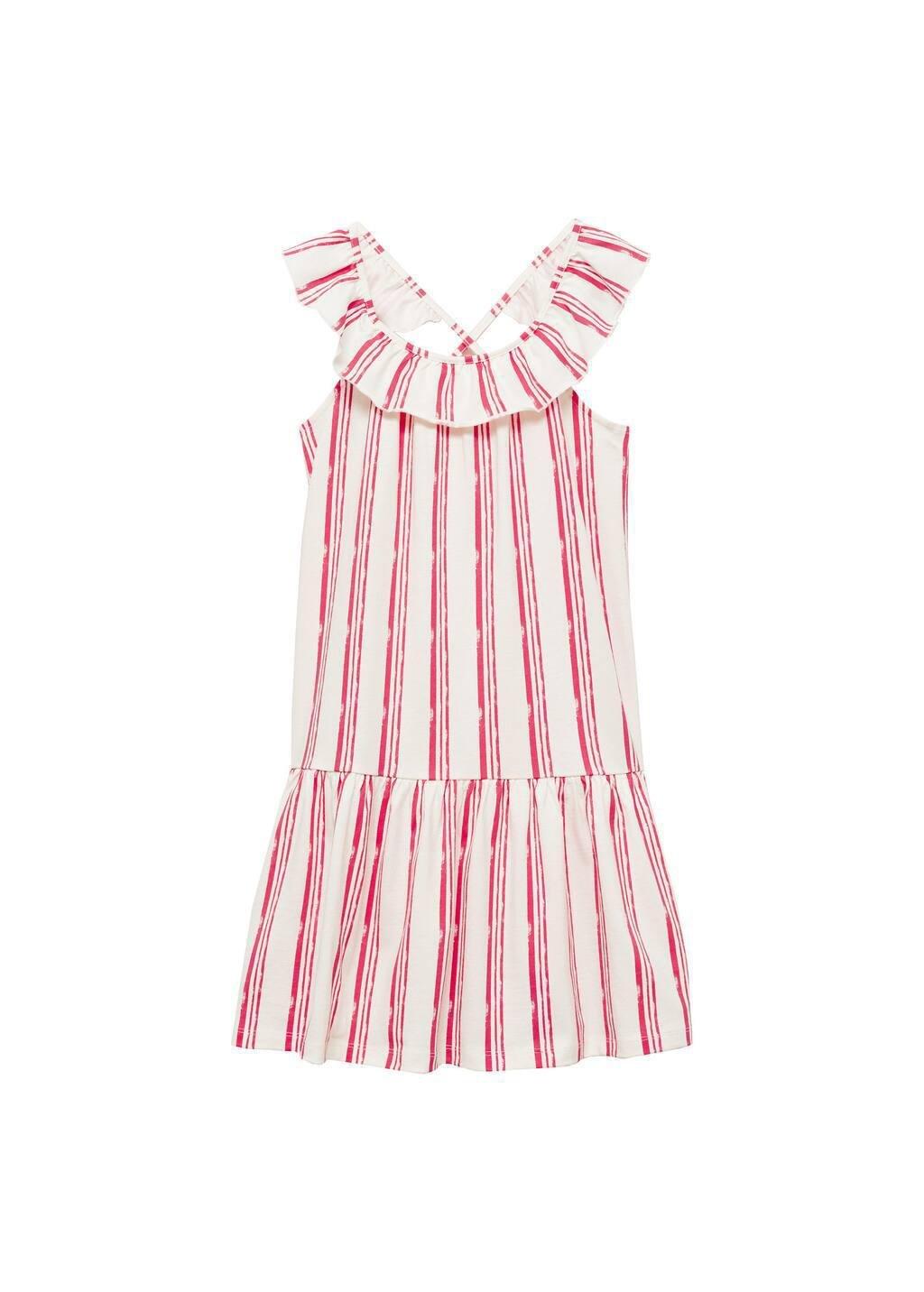 NATURAL WHITE Striped cotton dress, Kids Girl, , large image number 3