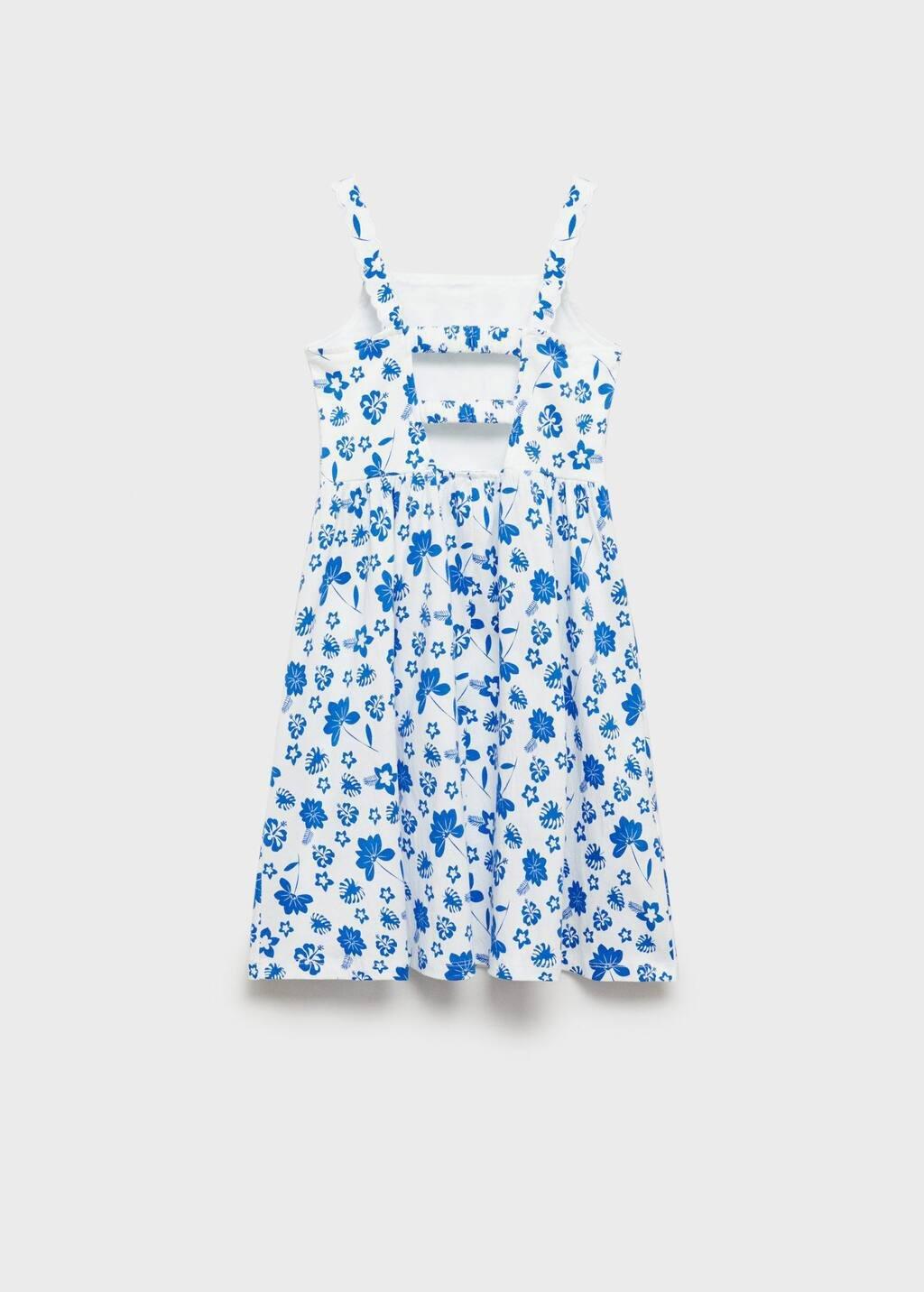 White Floral Flared Mini Dress, Kids Girls, , large image number 1