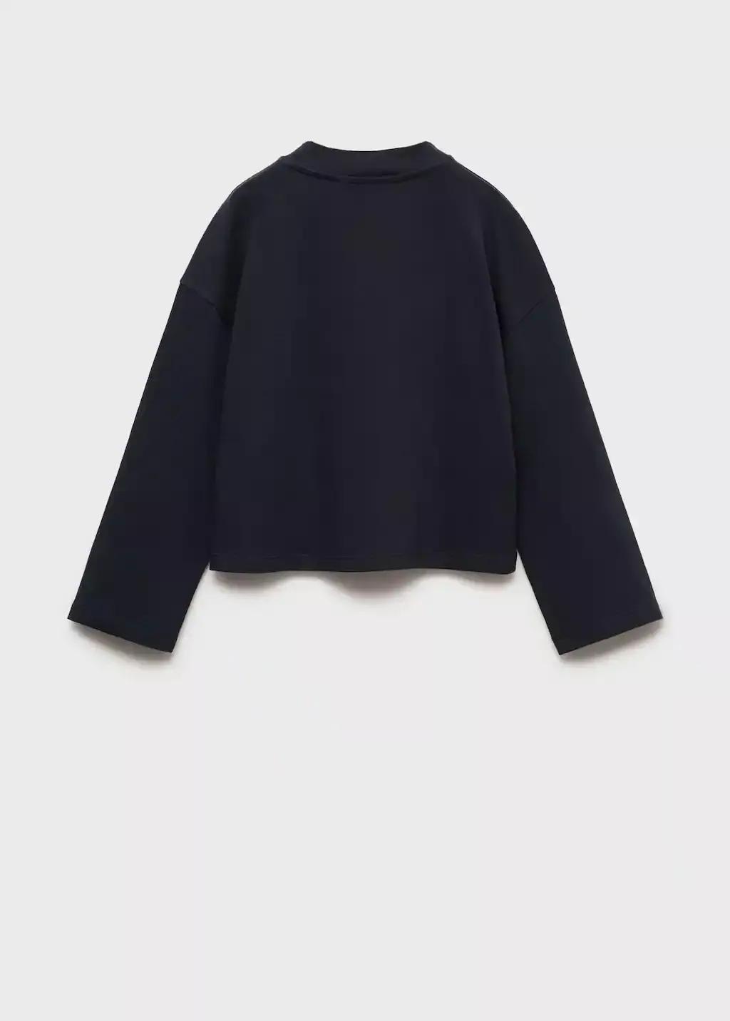 NAVY Plain cotton t-shirt, Kids Girl, , large image number 1