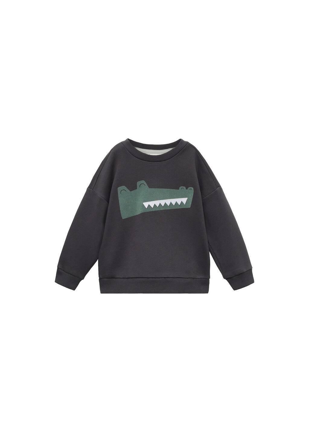 Grey Printed Picture Sweatshirt, Baby Boy, Charcoal, large image number 4