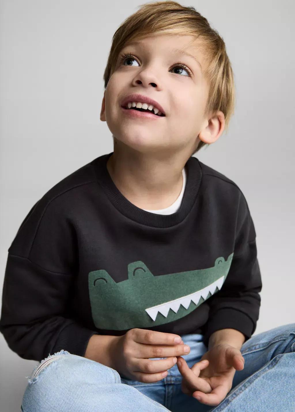 Grey Printed Picture Sweatshirt, Baby Boy, Charcoal, large image number 5