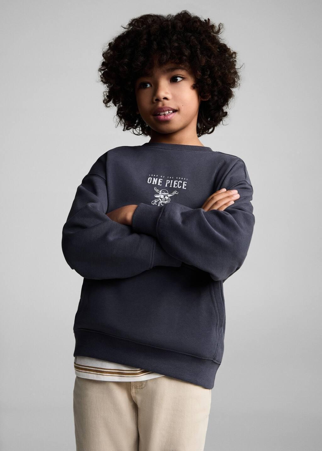 Grey Cotton Letter Sweatshirt, Kids Boy, , medium