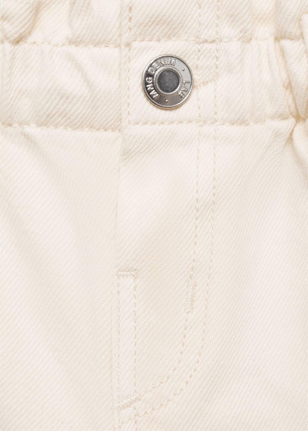 Beige Drawstring Waist Jeans, Baby Girl, , large image number 3