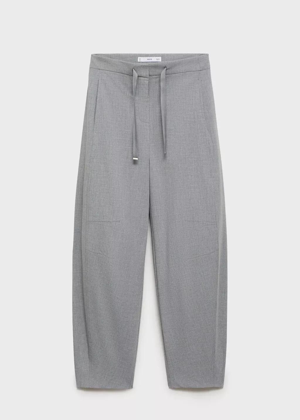 Grey Drawstring Jogger Trousers, , large image number 0