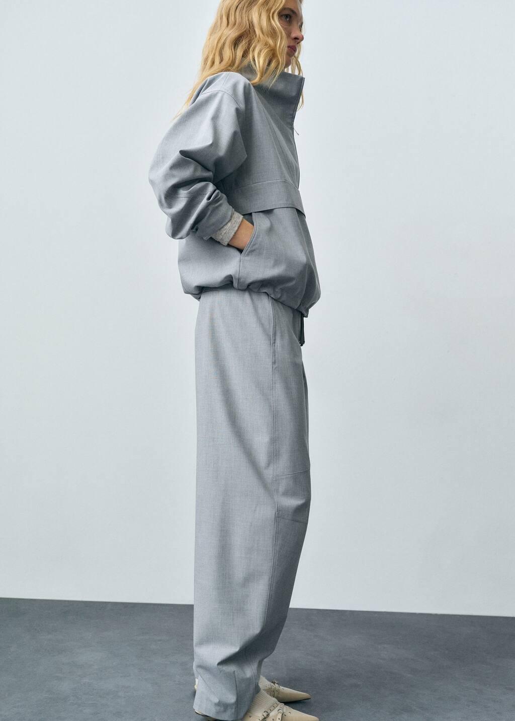 Grey Drawstring Jogger Trousers, , large image number 2