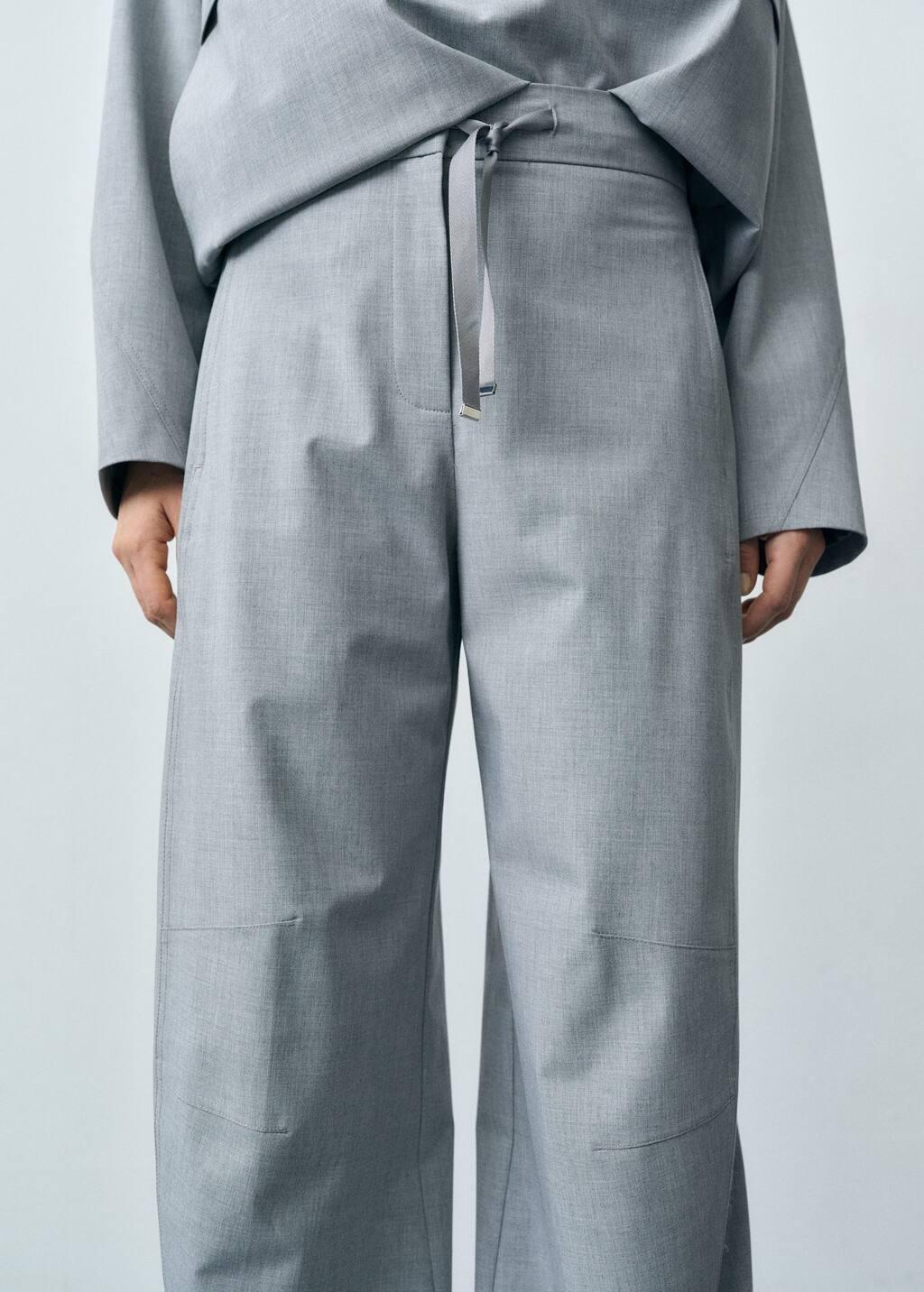 Grey Drawstring Jogger Trousers, , large image number 6