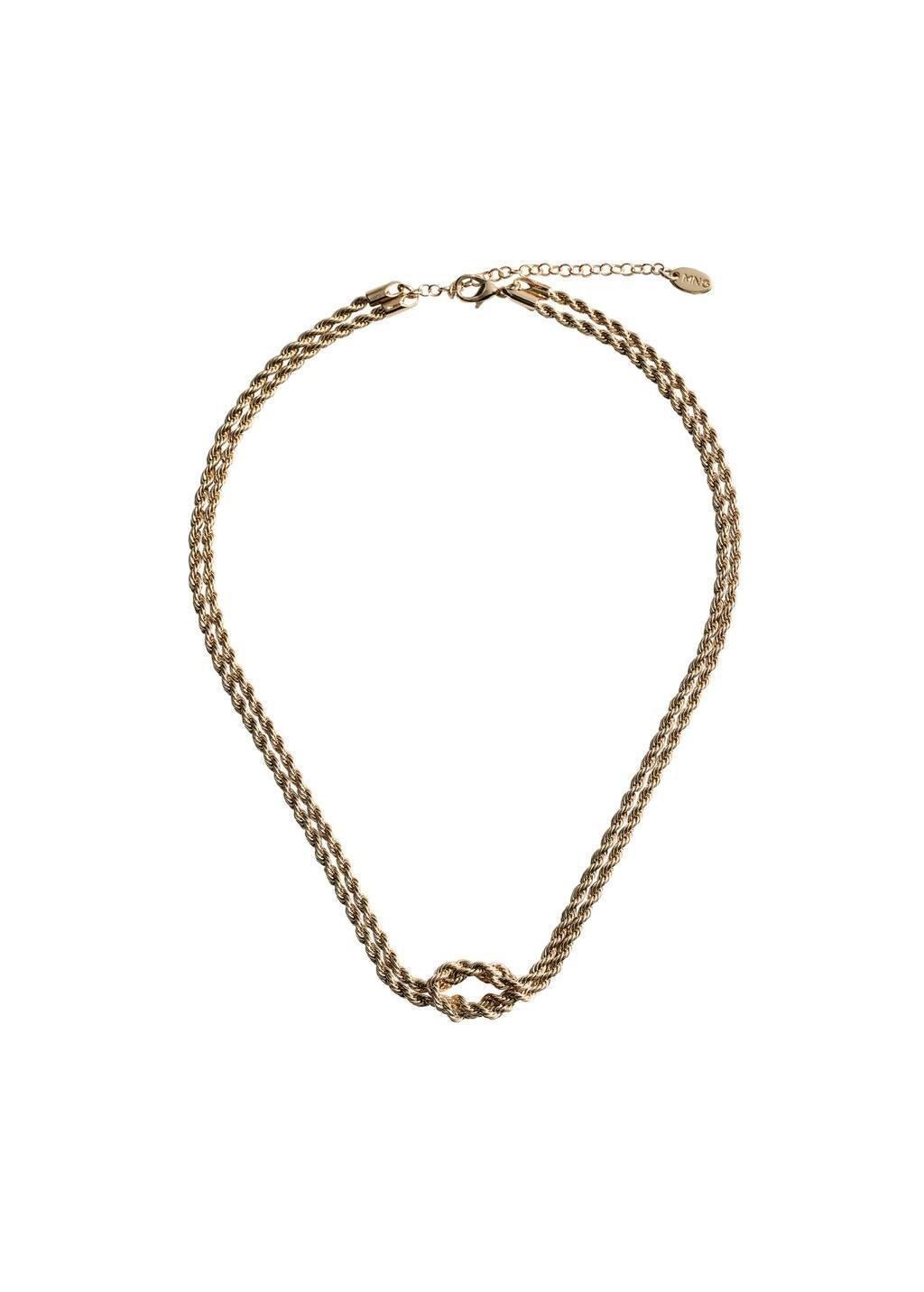 Gold Braided Chain Necklace, 0201_OR, large image number 2
