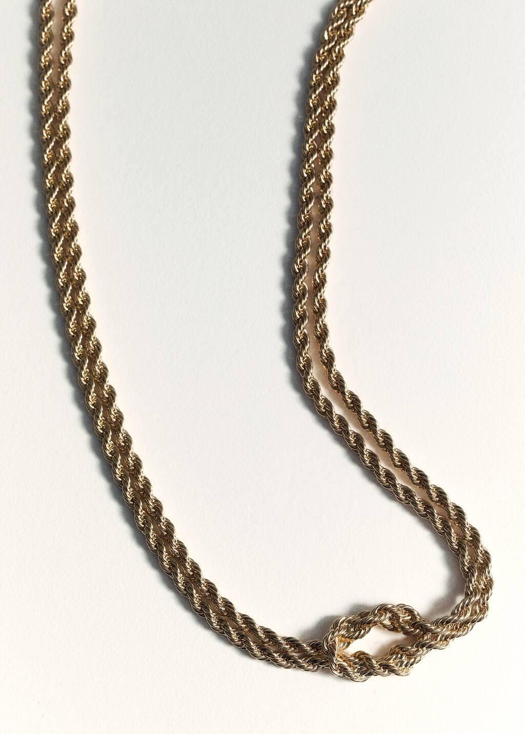 Gold Braided Chain Necklace, 0201_OR, large image number 3