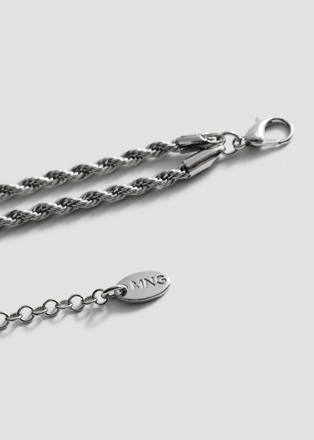 Silver Braided Chain Necklace, Silver, large image number 1