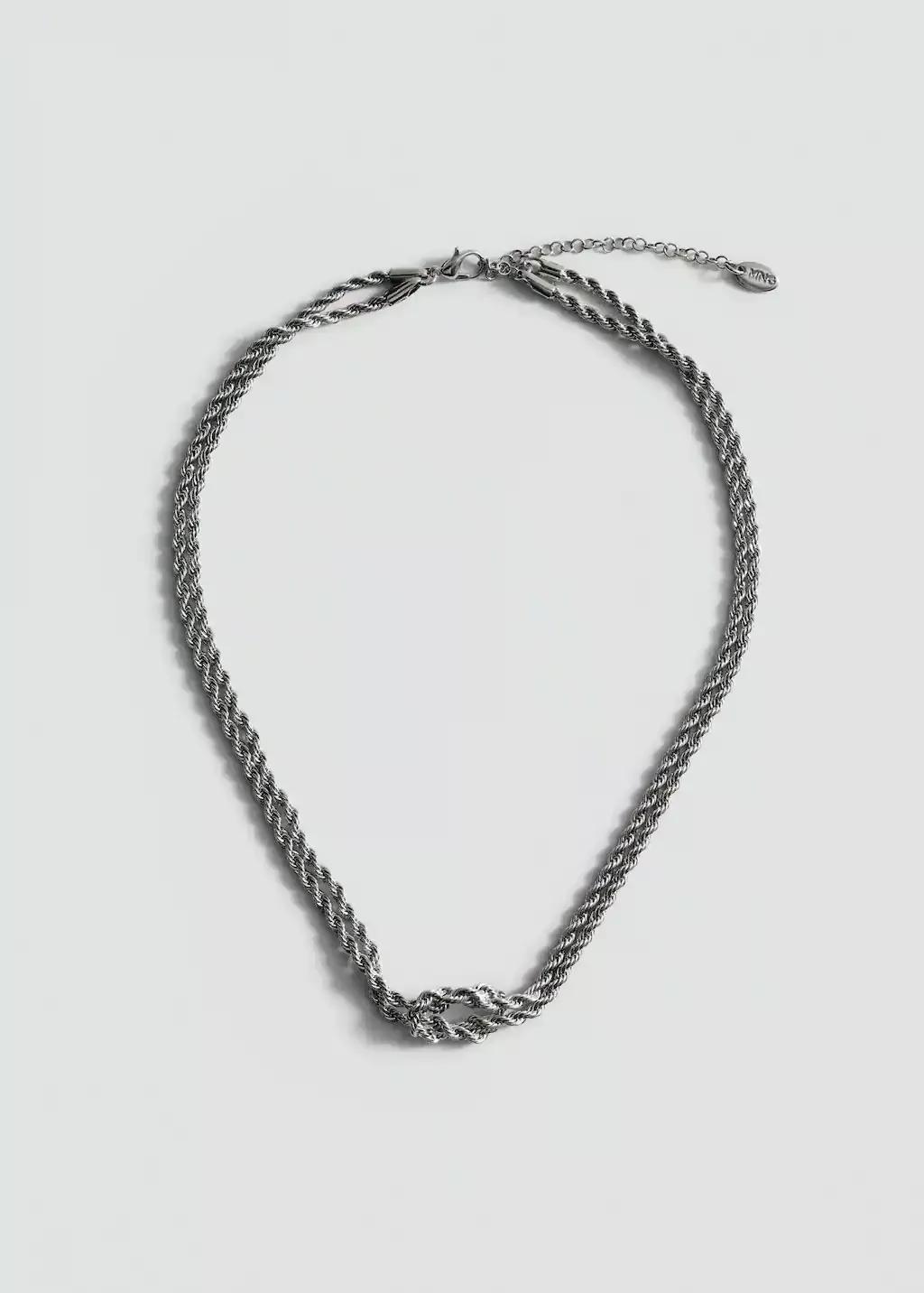 Silver Braided Chain Necklace, Silver, large image number 4