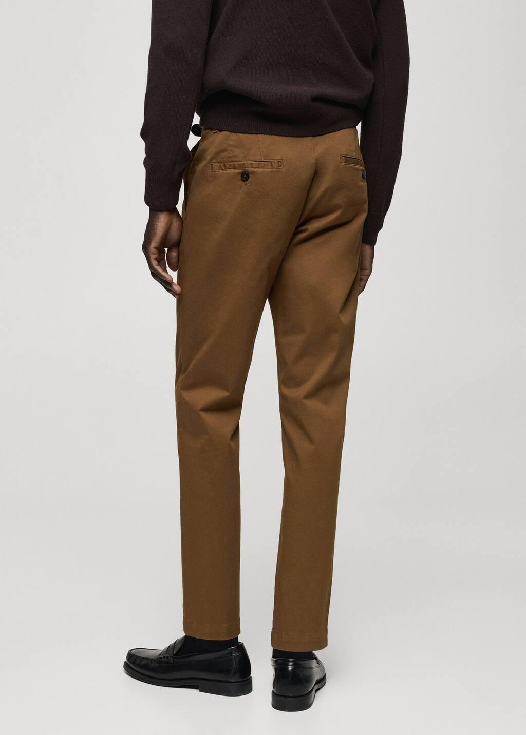 Brown Cropped Tapered Chino Trousers, , large image number 7