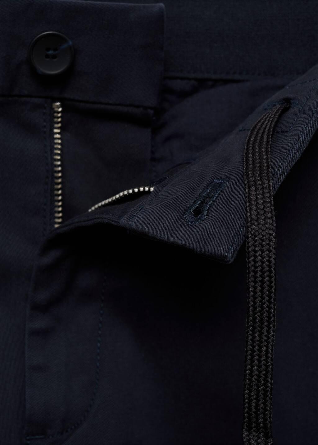 Navy Cropped Tapered Chino Trousers, , large image number 4