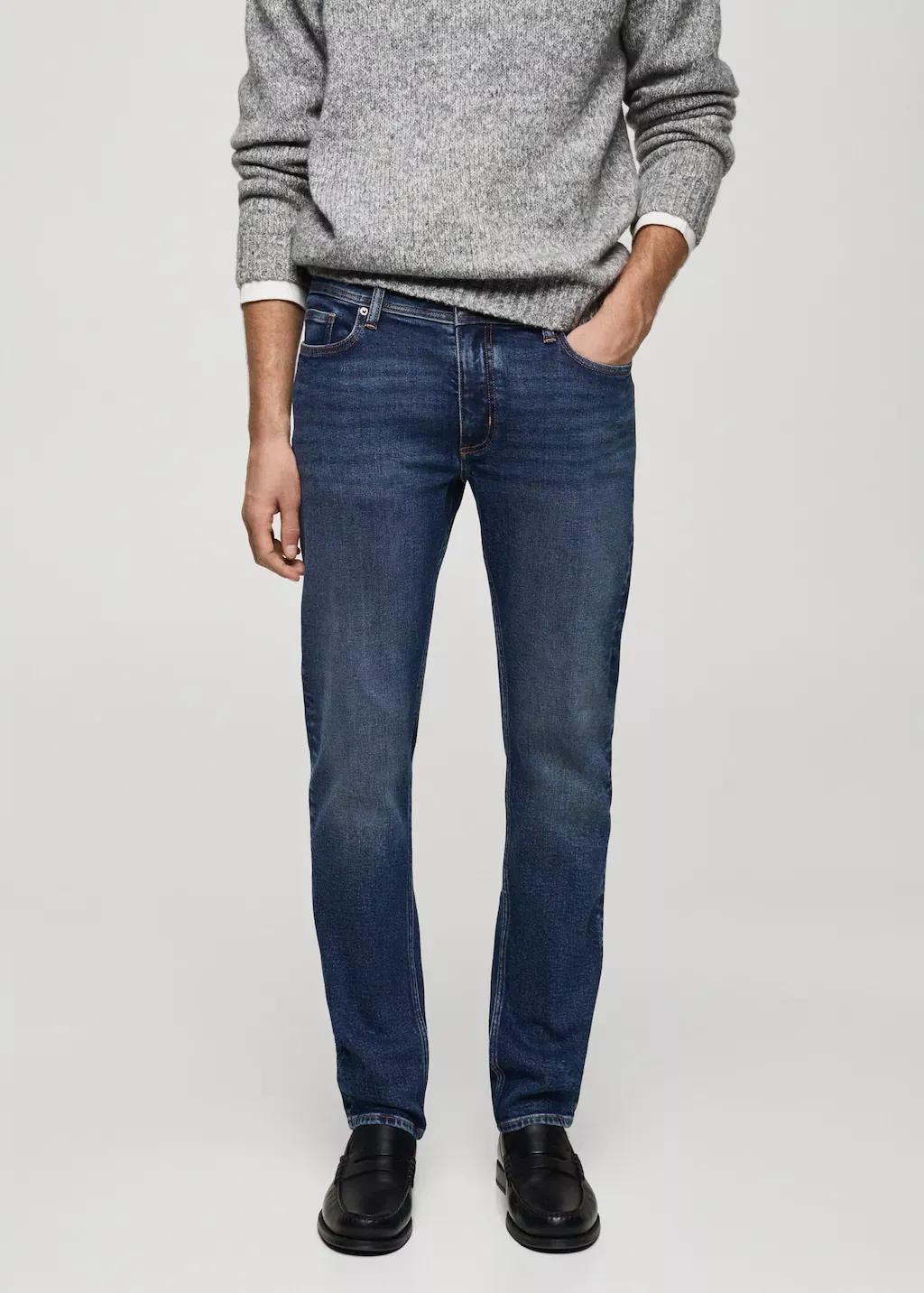 Blue Jan Slim-Fit Faded Dark-Wash Jeans, , medium