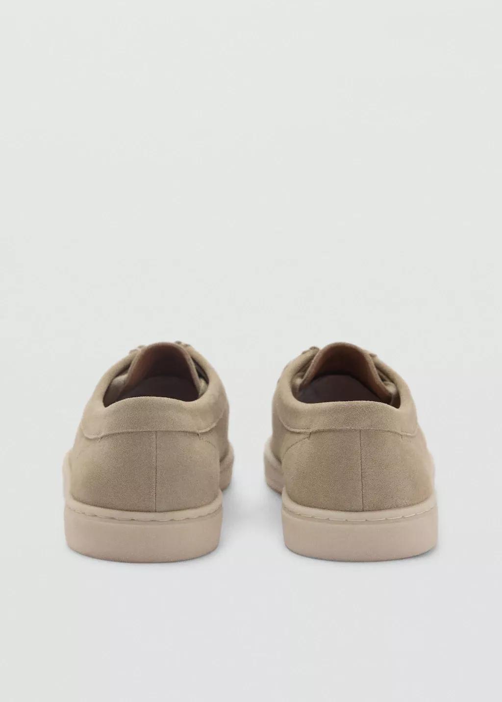 Beige Suede Nautical Shoes, , large image number 1