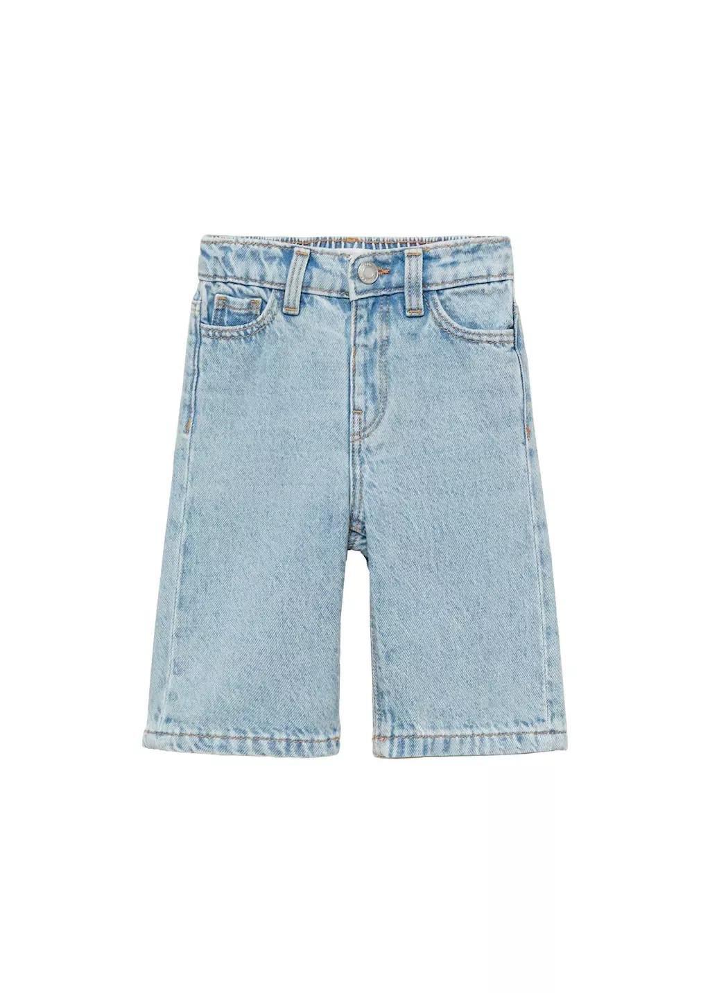 Blue Jeans Plain Shorts, Kids Girls, , large image number 0