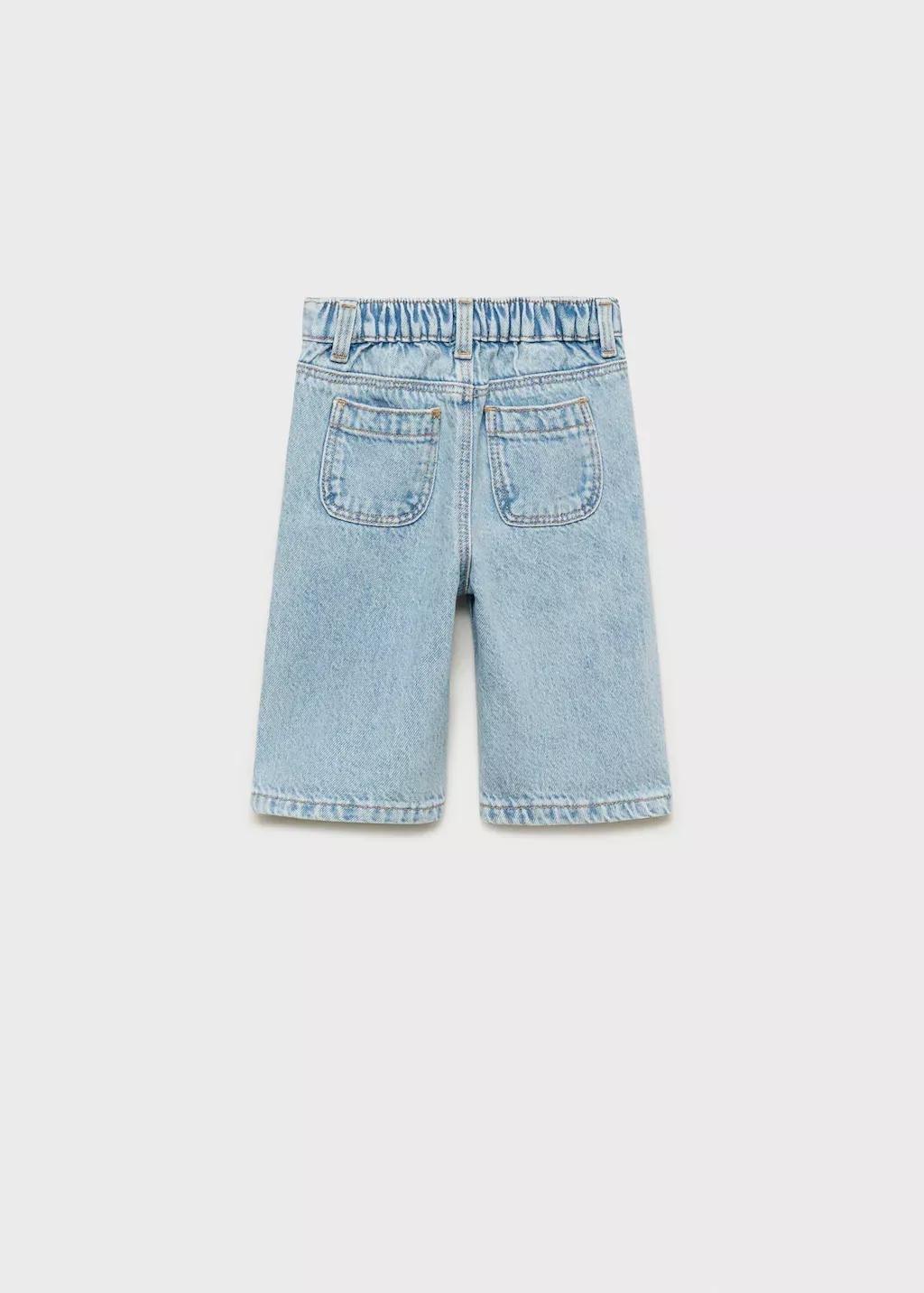 Blue Jeans Plain Shorts, Kids Girls, , large image number 1